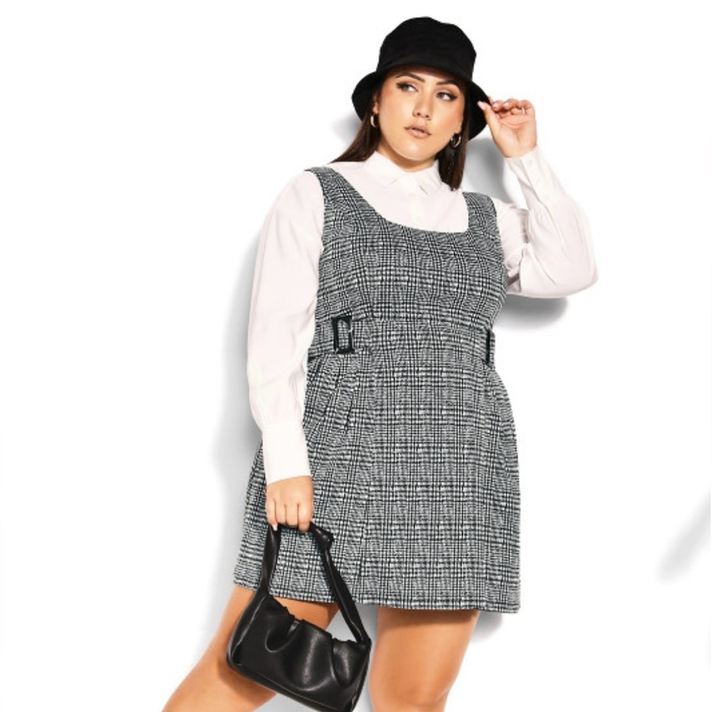 City Chic Herringbone Dress